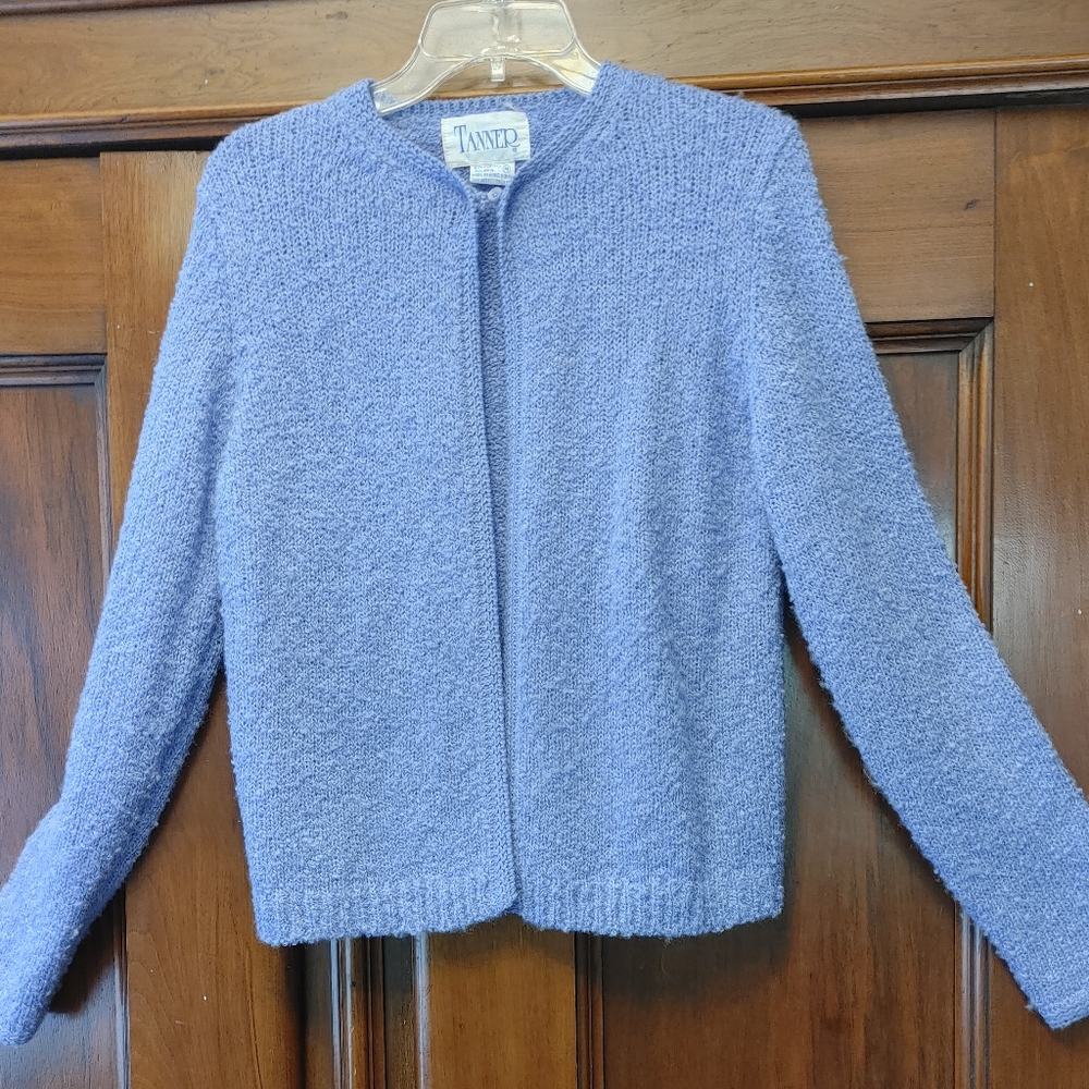 1960s Tanner Brand Light Periwinkle Blue Knobby Knit Sweater EC!